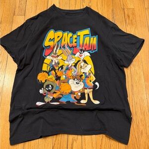 Space Jam Graphic Tee XL Black Movie Cartoon Streetwear